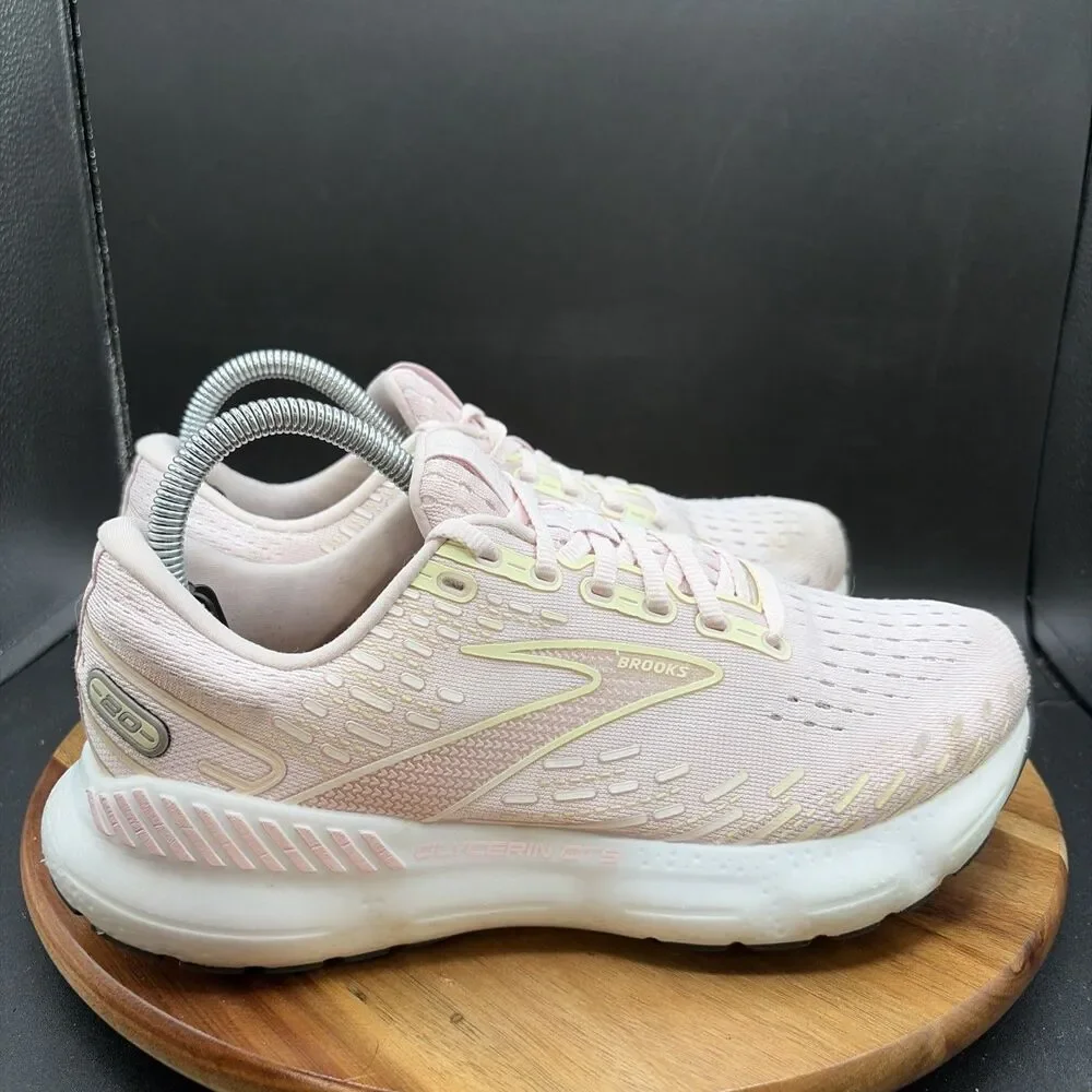 Brooks Glycerin GTS 20 Womens Size 9 B Running Shoes Pink Sneakers 1203701B656
